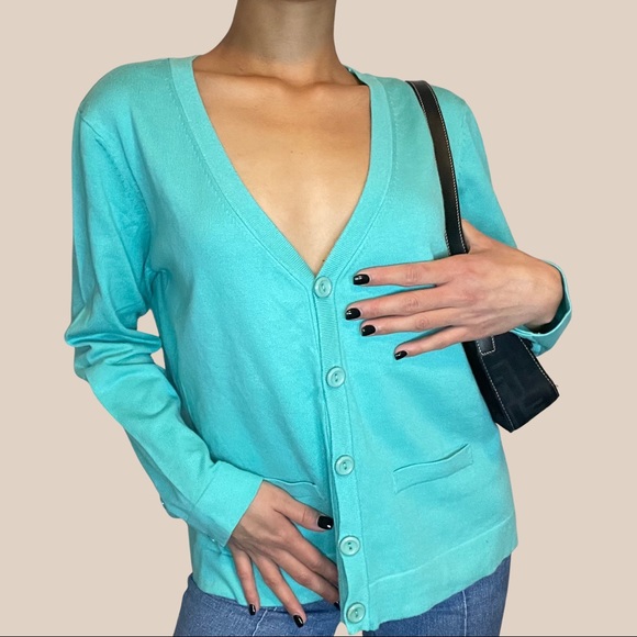 Turquoise cardigan - Picture 3 of 4